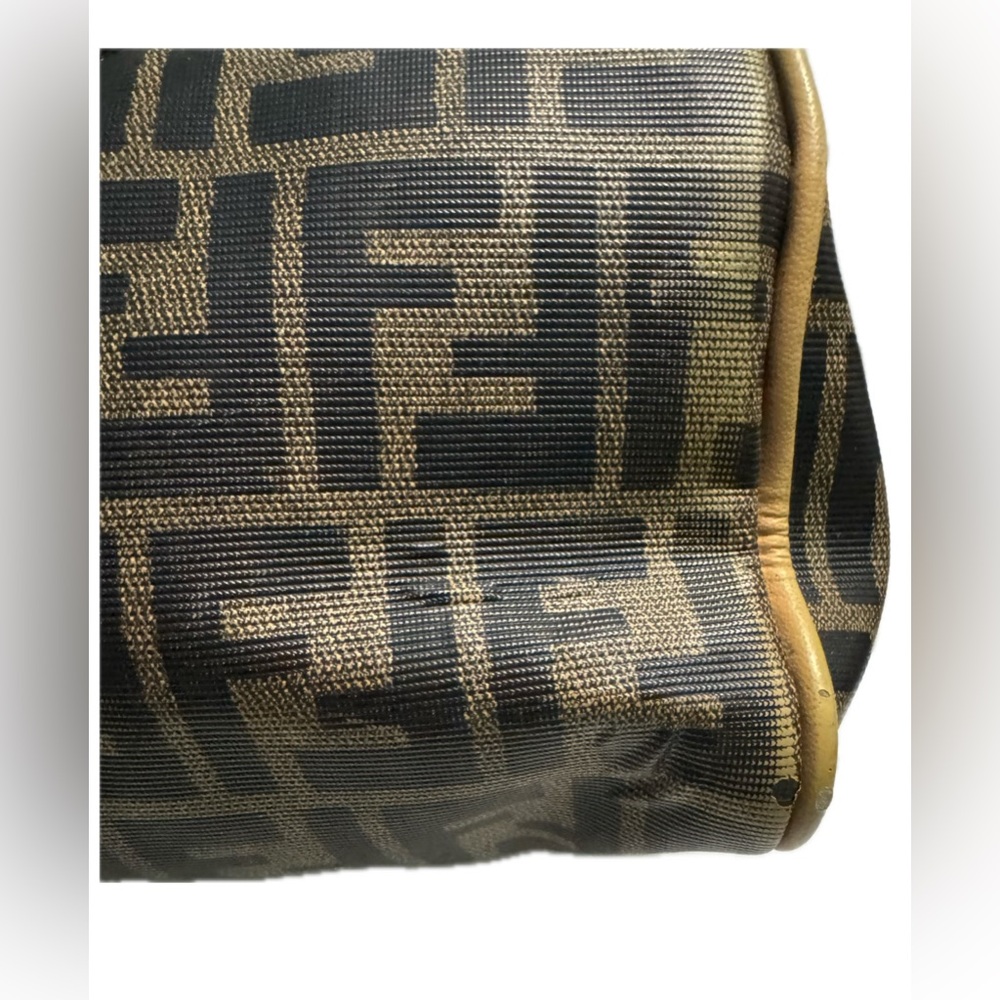 Vintage Fendi Zucca Black and Tan Bowling/Boston Bag - Picture 6 of 15